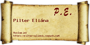 Pilter Eliána névjegykártya